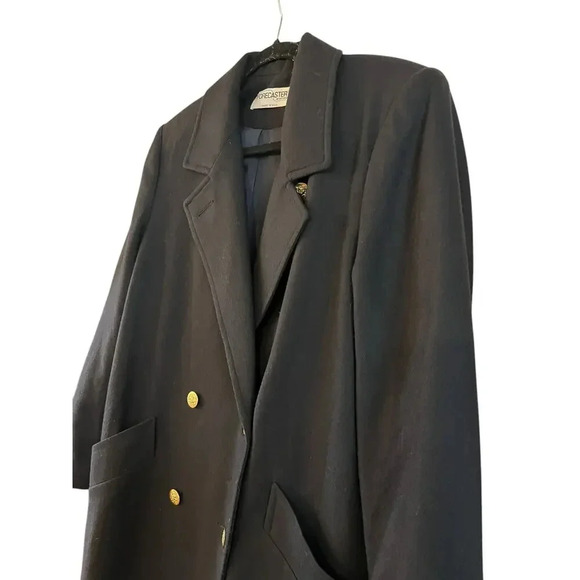 VTG Forecaster Of Boston Women’s 100% Wool Double Breasted Coat Black Size 8 - Picture 4 of 11